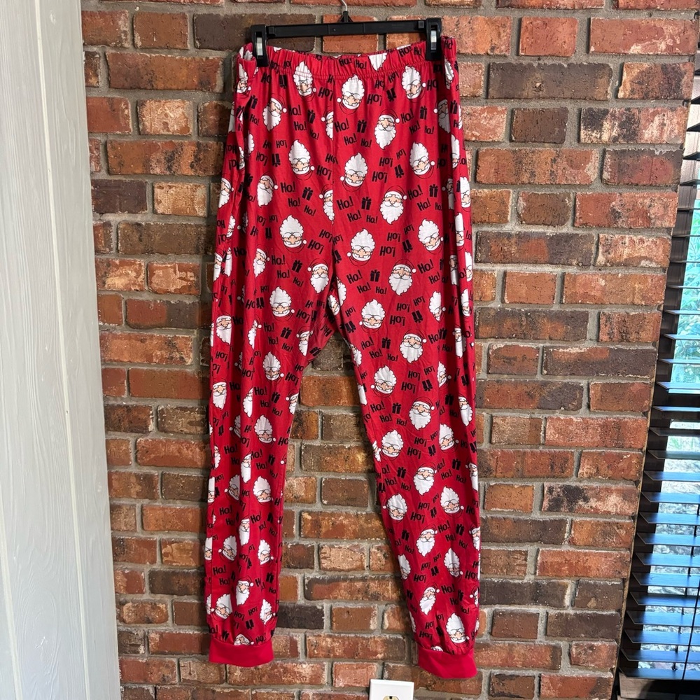 Patpat mens Christmas holiday Santa pajama lounge pants red/white 2XL
